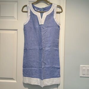 Blue and white linen dress from Italy. NWT. Size S.